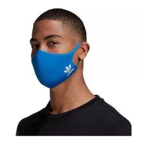 Adidas 3-Piece Unisex Non Medical Face Masks – Blue With White Logo– Size Small